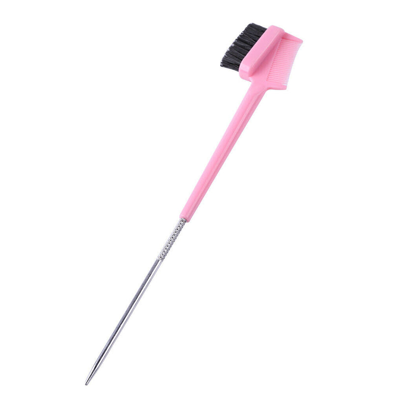 Double Sided Hair Edge Brushes Comb Pin Tail Hair Styling Tool (Pink) A