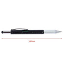 Multifunctional Screwdriver Blue Ink Ballpoint Pen Level Ruler Pen(Black) A