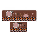 2 Pack Cutlery Tool Print Pattern Kitchen Carpet Floor Mat Oil and Water Ab