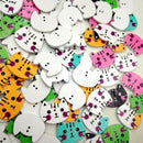 100pcs/Lot Mixed Cartoon CAT Wooden Buttons For Sewing Scrapbooking DIY