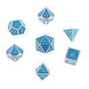 7Pcs Zinc Alloy Polyhedral Dice for D&D TRPG Board Game Party Fun Toys Blue