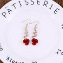 Elegant Women's Crystal Red Rose Flower Dangle Drop Earrings Wedding Jewelry New