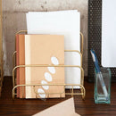 2X(Home Office Storage Letters Bookshelf Storage Bag Iron Frame Simple Gold