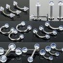 9X Clear Color Belly Navel Tragus Tongue Lip Rings Bars Body Piercing JewelryBES
