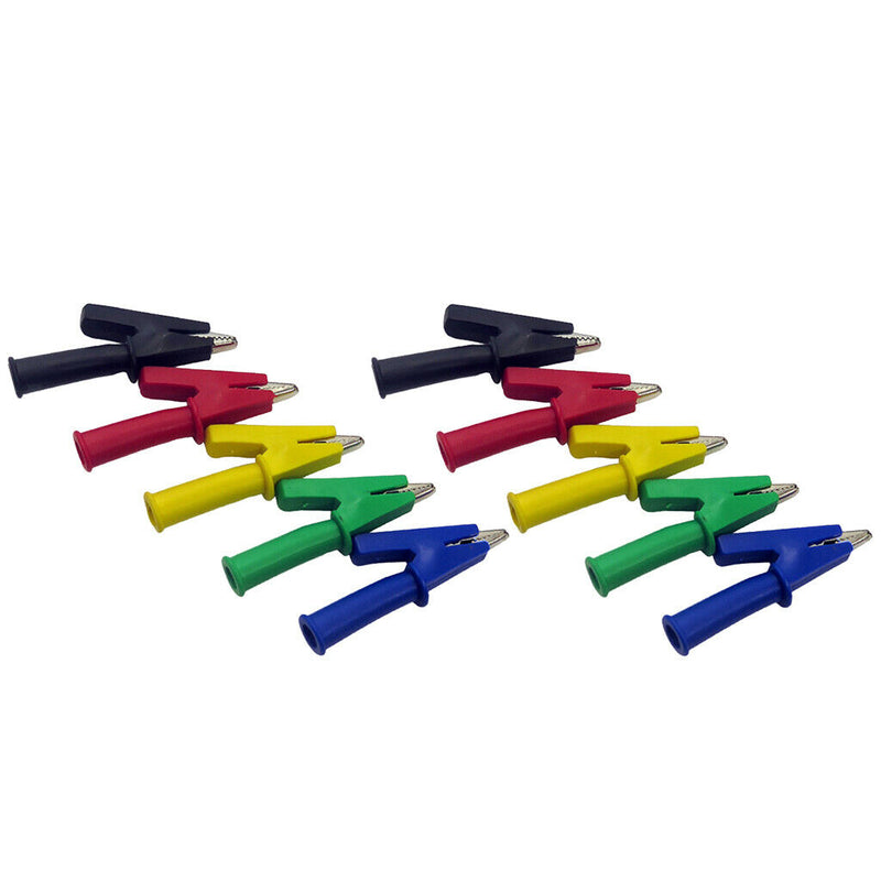 10x 52mm Alligator Clips Handle Test Probe, 1000V 20A Fits 4mm Banana Jack