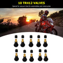 10pcs TR412 Tubeless Tire Valves Snap-in Valve Stems Parts for Car Motorcycle
