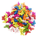 100Pcs Wooden Butterfly Buttons For Baby Sewing decoration Scrapbooking 18mm