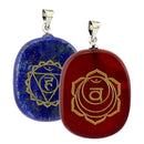2pcs Lapis Lazuli Red Agate Natural Stone Necklace Pendants D