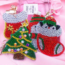 4pcs DIY Christmas Full Drill Special Shaped Diamond Painting Bag Keychains