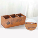 3 Grids Wooden Table Storage Box Holder Jewelry Cosmetic Sundries Box Flowerpot