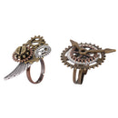 2Pcs Steampunk Gears Finger Ring Clockwork Ring band Adjustable Jewelry for