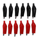 Insulated Crocodile Alligator Test Clip Clamp 45mm 12pcs Red Black M8S9
