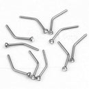 10x Stainless Steel Bead Bone Screw Nose Stud Rings Bar Bogen Sexy