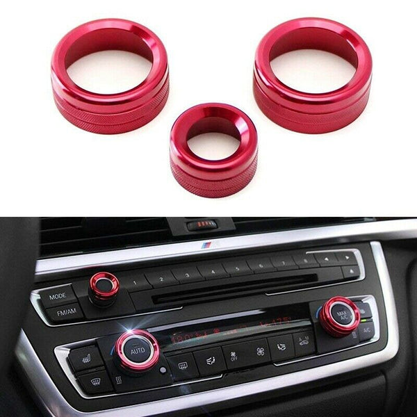 AC Climate Control and Radio Volume Knob Ring Covers for BMW 1 2 3 3GT 4 Se R5J6