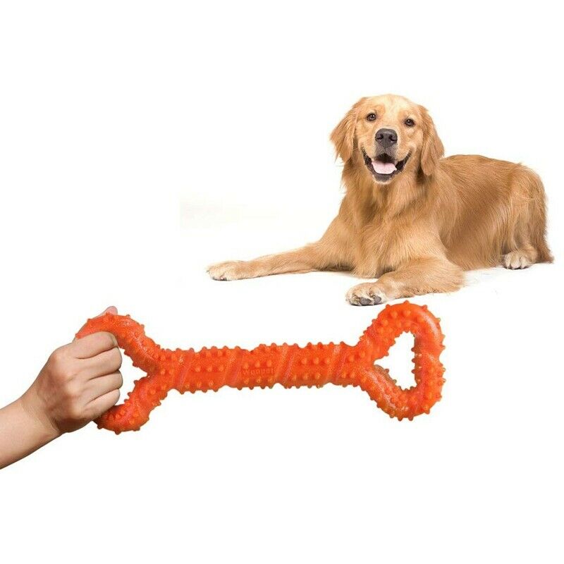 Durable Dog Chew Toys 13 Inch Bone Shape for Aggressive Chewers, Interactiv K2Y6
