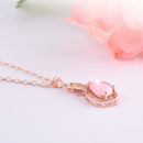 Fashion Women Opal Crystal Cat's Eye With Chain Pendant Necklace Jewelry Gift