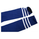 Old School White Stripe on Blue Knee High Athletic Sports Tube Sock U5C6