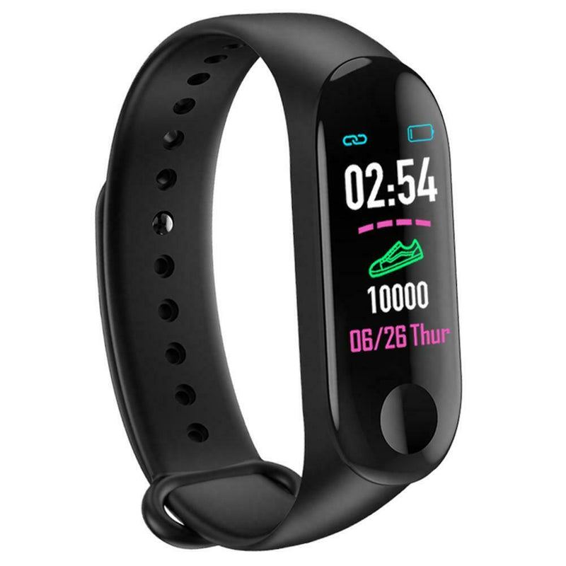 M3 Blood Pressure Oxygen Heart Rate IP67 Waterproof Smart Bracelet (Black)