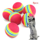 6pcs Pet Cat Kitten Soft Foam Rainbow Play Balls Colorful Funny Activity Toys AU