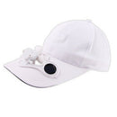 White Solar Powered Fan Summer Sport Outdoor Hat Cap With Solar Sun Power C