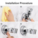 Shower Head Handset Holder Bathroom Wall Mounted Adjustable Suction Cup Bracket