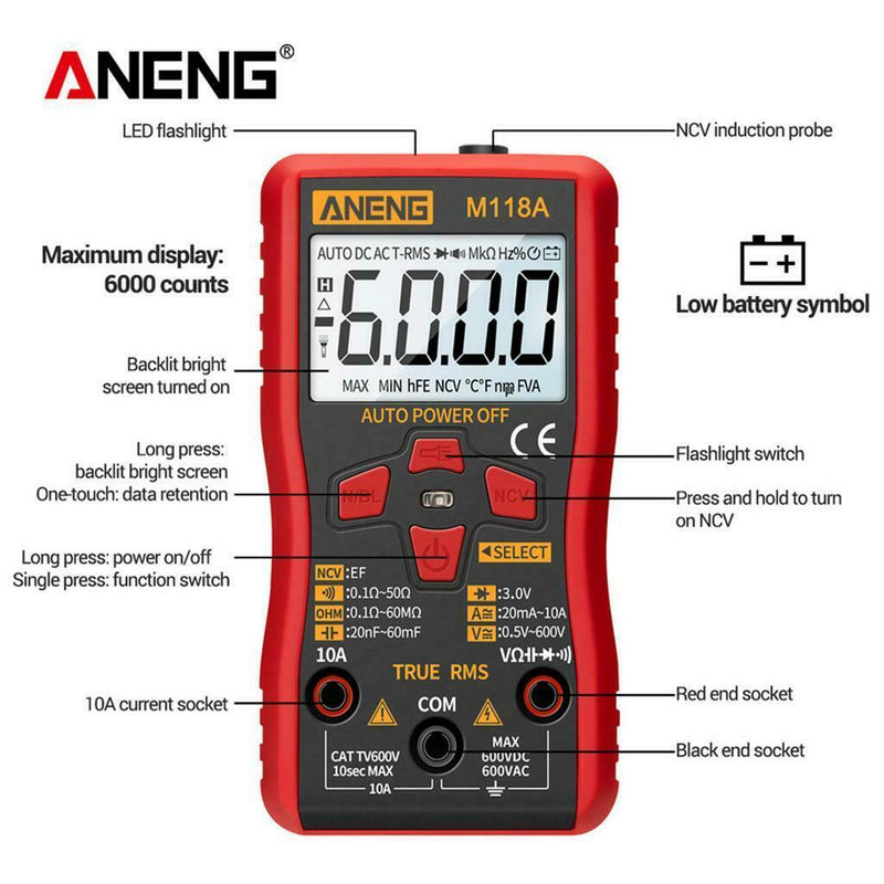 Digital Voltmeter Ammeter Multimeter Volt AC DC  Meter Checker