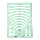 Green Plastic Students Rectangle Shape Drawing Circle Template Geometric Rule BX