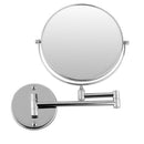 Chrome Round Extending 8 inches cosmetic wall mounted make up mirror shavin