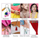 DIY 24Pcs Transparent Acrylic Keychain Blank Star Heart Circle Discs+Tassels #