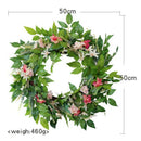19" Artificial Spring Wreath Front Door Handmade for Wall Party Home Decor