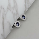 Fashion Men Blue White Cufflinks Crystal Cuff Links Shirt Button Charm Jewe BX