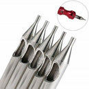 22PCS 304 Stainless Steel Tattoo Tip Needle Tubes Kit Professional Gun Machine