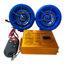 Waterproof Bluetooth Motorcycle Handlebar Audio Stereo Speaker System MP3 Blue