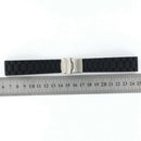 Black Silicone Waterproof Diving Watchband Strap Deployment Clasp 18mm S8G2