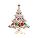 Christmas Tree Crystal Elegant Pin Brooch for Women Clothes Backpack Badges A