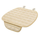 Winter Warm Plush Anti Slip Car Seat Cover Plaid Cushion Protector Beige