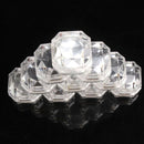10Pcs Clear Acrylic Ring Earrings Display Box Storage Organizer White Pad A