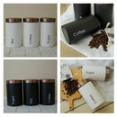 3pcs Tea Coffee Storage Canisters w/ Lid Kitchen Dry Nuts Space-saving Black