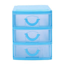 Mini translucent Drawer type plastic Storage Boxï¼ˆBlue 3 Layersï¼‰