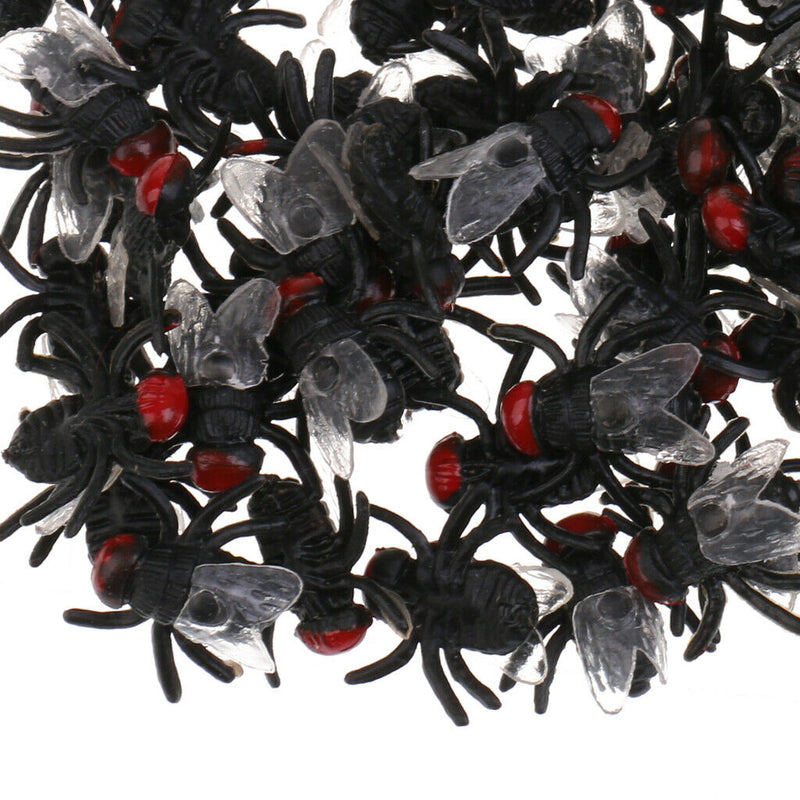 100pcs Flies Halloween Joking Bugs Toys Party