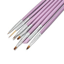 7x Acrylic Nail Art Pen Tips UV Builder Gel Painting Brush Manicure Set Hot UHD
