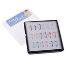 18pcs Stainless Steel Nose Open Hoop Ring Lip Earring  Studs