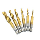 6PCS Hex Shank Titanium Plated Screw Thread Drill Bits Set Compound Tap  TSZ