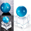 Blue Cat's eye Opal Natural Quartz Crystal Healing Round Stone Ball Sphere Decor