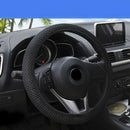 Fit for 36cm 38cm DIY Ice Silk Car Auto Steering Wheel Cover Breathable Black
