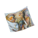 South Asian Elephant Tapestry Wall Hanging Hippie Beach Boho Scarf Mat White