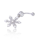 Snowflake Rhinestone Diamante Dangle Navel Belly Button Ring Jewelry Cute