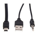 5X(3.5mm Aux USB2.0 Male Mini 5 Pin USB Portable Speaker Audio Cable P7E8)