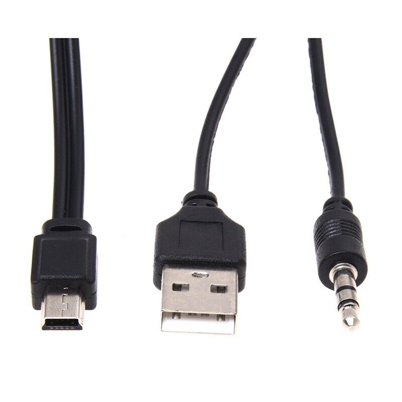 5X(3.5mm Aux USB2.0 Male Mini 5 Pin USB Portable Speaker Audio Cable P7E8)