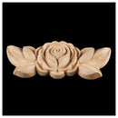 1pc 9*3.5cm Wood Carved Corner Onlay Applique Door Cabinet Rose Unpainted E G8I6